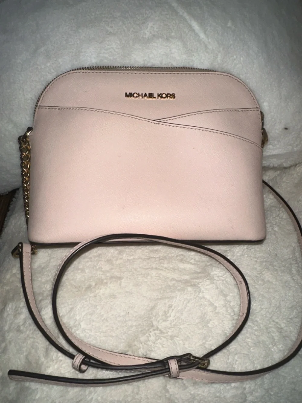 MICHAEL KORS Blush Pink Saffiano Leather Crossbody Bag